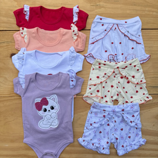 Conjunto Body e Short Para bebê Menina em Oferta na Shopee