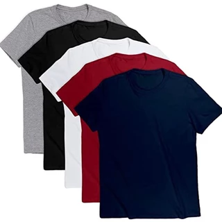 Kit 5 Camiseta Plus Size Lisa Básica Masculina G1 G2 G3 Blusa Camisa Promoção