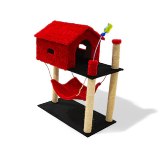 Arranhador Gato Casinha Com Rede Confortável