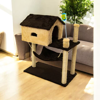 Arranhador Para Gatos Com Casinha Playground em Oferta na Shopee