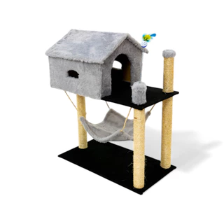 Aranhador Para Gatos Com Casinha e 2 Brinquedos