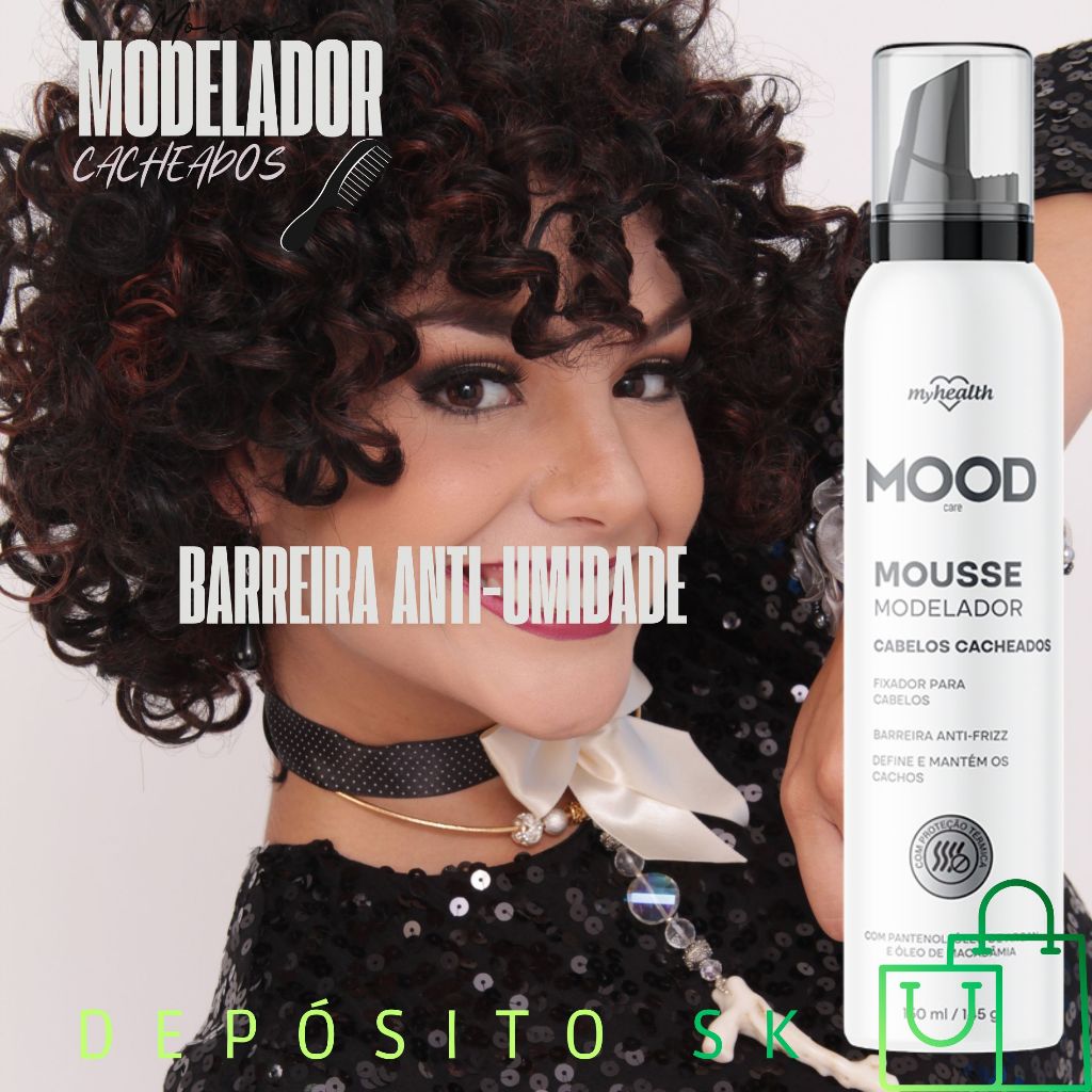 Mousse Modelador Cabelos Cacheados MOOD CARE – Hidratação e Definição ...
