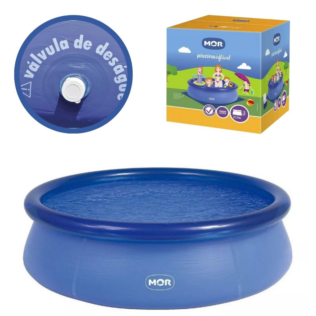 Piscina Inflável Redonda 3400 Litros Fun Mor Picina