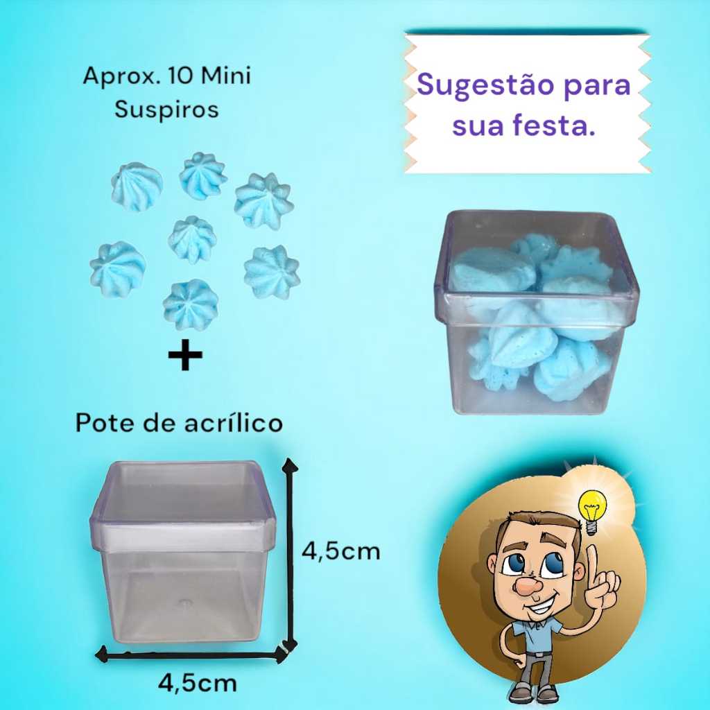 400 Mini Suspiro (Lembrancinha) Azul | Shopee Brasil