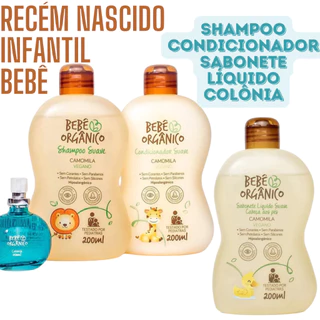 Kit Bebê Shampoo + Condicionador + Colônia + Sabonete Líquido - Recém Nascido bebe infantil - 630ml em Oferta na Shopee