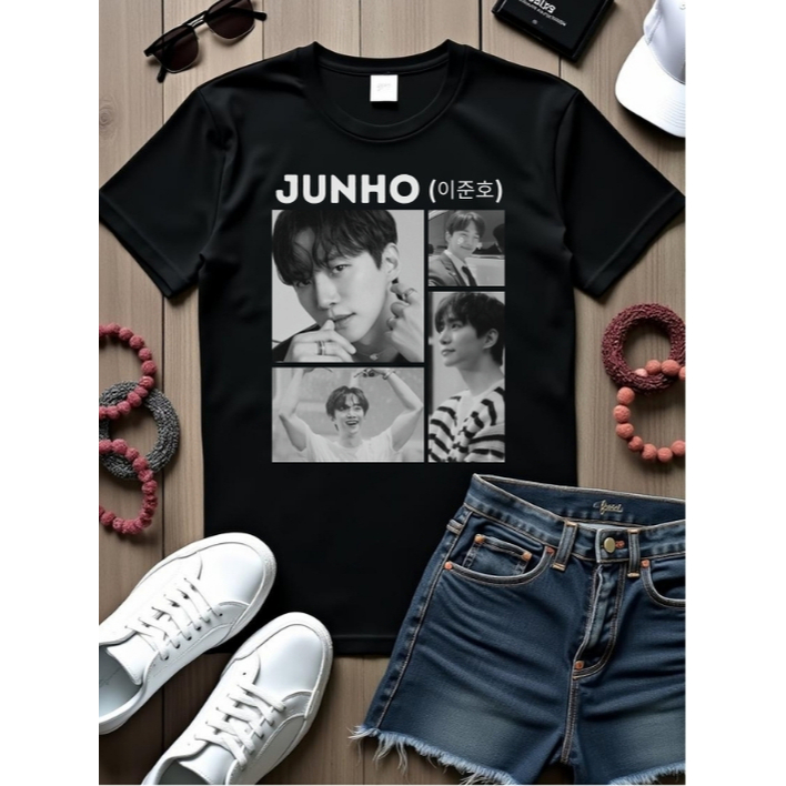 Camiseta Cores JUNHO Dorama Lee Junho T-shirt Feminina Sorriso