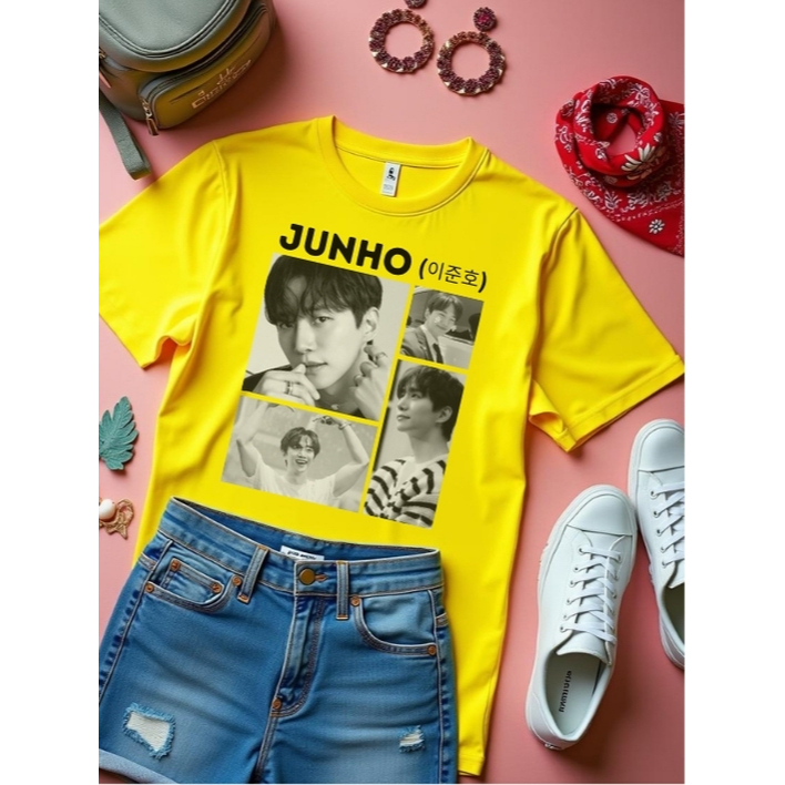 Camiseta Cores JUNHO Dorama Lee Junho T-shirt Feminina Sorriso