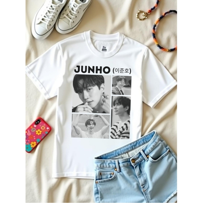 Camiseta Cores JUNHO Dorama Lee Junho T-shirt Feminina Sorriso