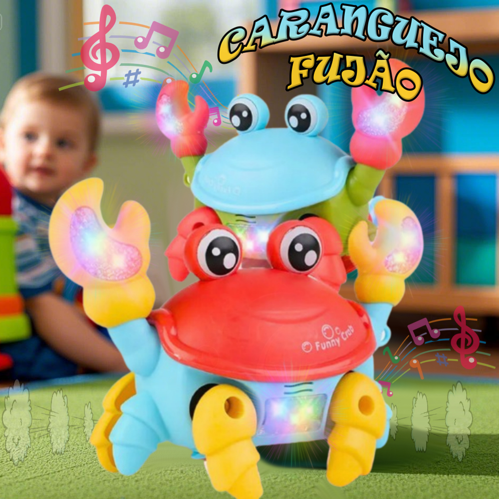 Brinquedo Caranguejo Fujão Musical Som Luz E Movimento Infantil Para ...