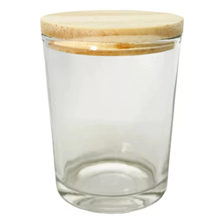 35 Pote Patê Vidro 70ml Copo Para Vela com Tampa De Madeira