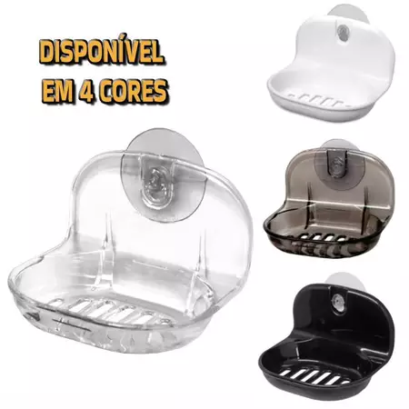 Saboneteira porta sabonete com ventosa ou parafusável cores