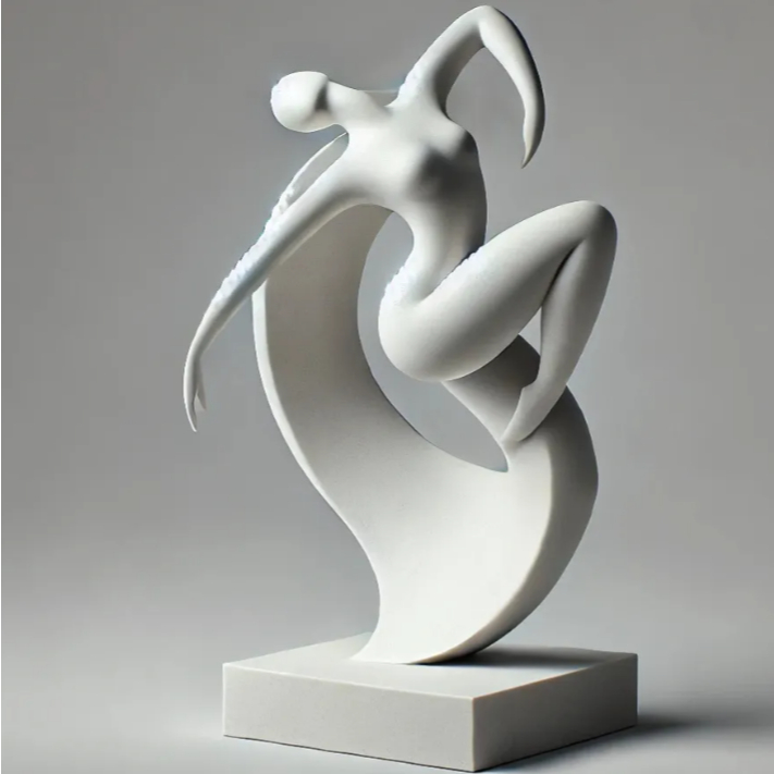 Escultura Dança Decoração Elegância em Movimento - Abstrata Minimalista de Dança
