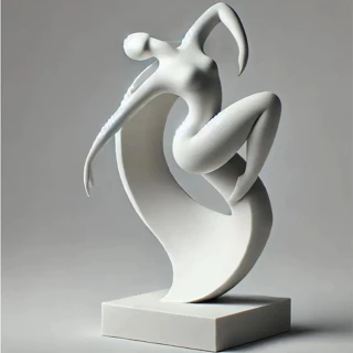 Escultura Dança Decoração Elegância em Movimento - Abstrata Minimalista de Dança