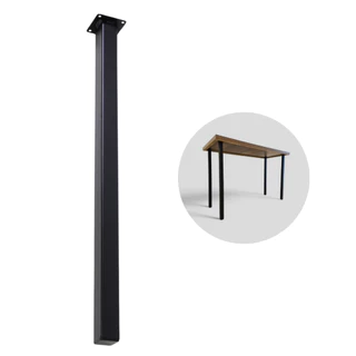 Pé de Mesa 75Cm Altura Cannes Slim Tubo Aço Preto