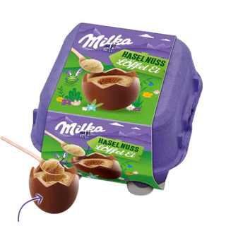 Milka Loffel Ei Ovos Chocolate C/ Recheio Haselnuss Avela