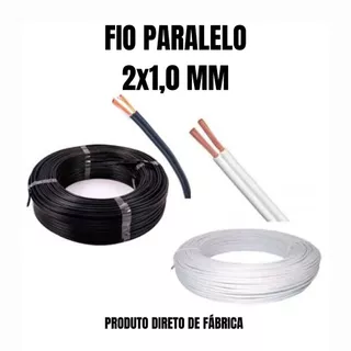 Rolo de fio paralelo 2x1,0 mm com 50 metros e 100 metros