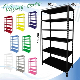 Estante 6 prateleiras reguláveis aço 40cm multiuso 30kg várias cores em Oferta na Shopee
