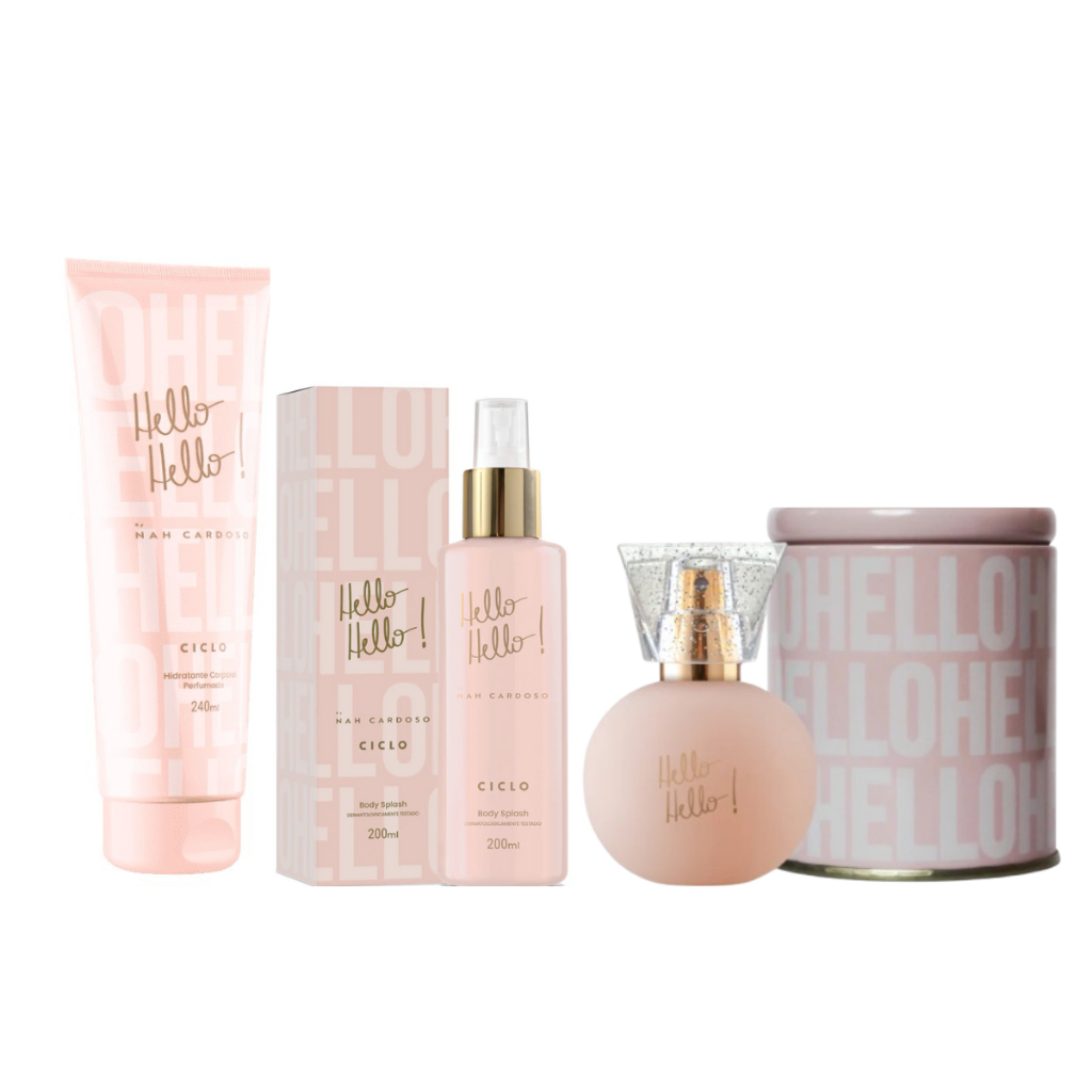 Kit Hello Hello Colônia Lata 50ml + Hidratante 240ml + Body Splash ...