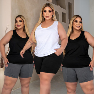 Regata Feminina Treino Academia Plus Size Academia Dry Fit GG G1 G2 G3 Nadador em Oferta na Shopee