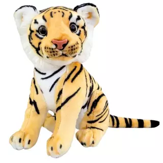 Tigre Realista de Pelúcia Filhote Sentado 23Cms SAFARI FOFO MACIL PARA CRIANÇAS E ADULTO CONFORTAVEL