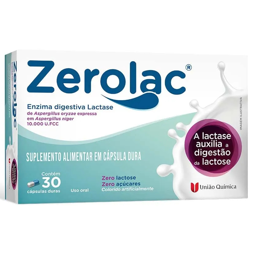 Zerolac Enzima Lactase 10.000 FCC 30 Comprimidos - União Química