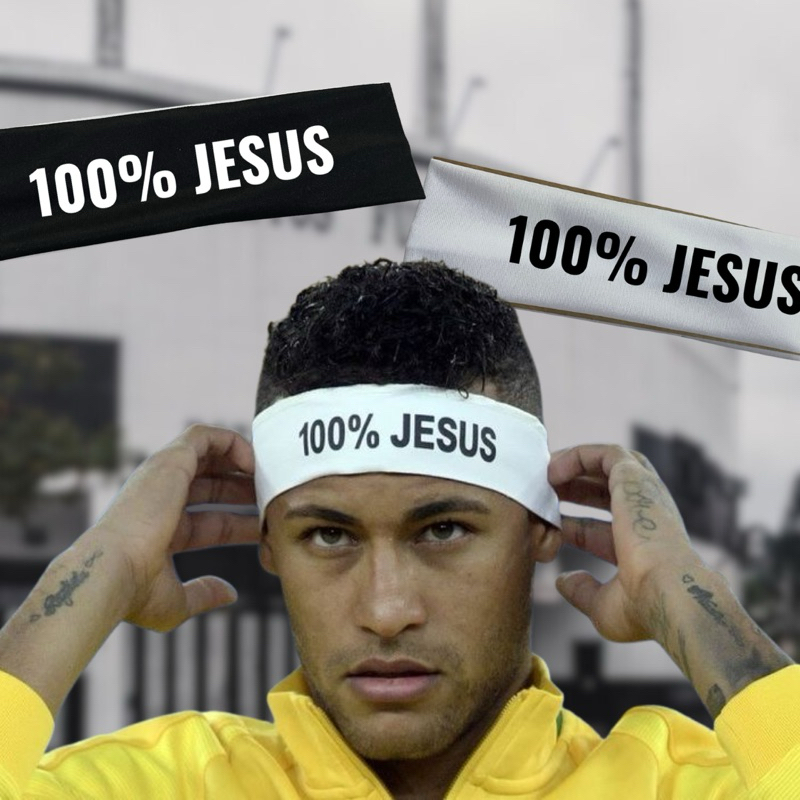 Faixa Testeira Neymar 100% Jesus - Estampa em DTF - Confortável - Para ...