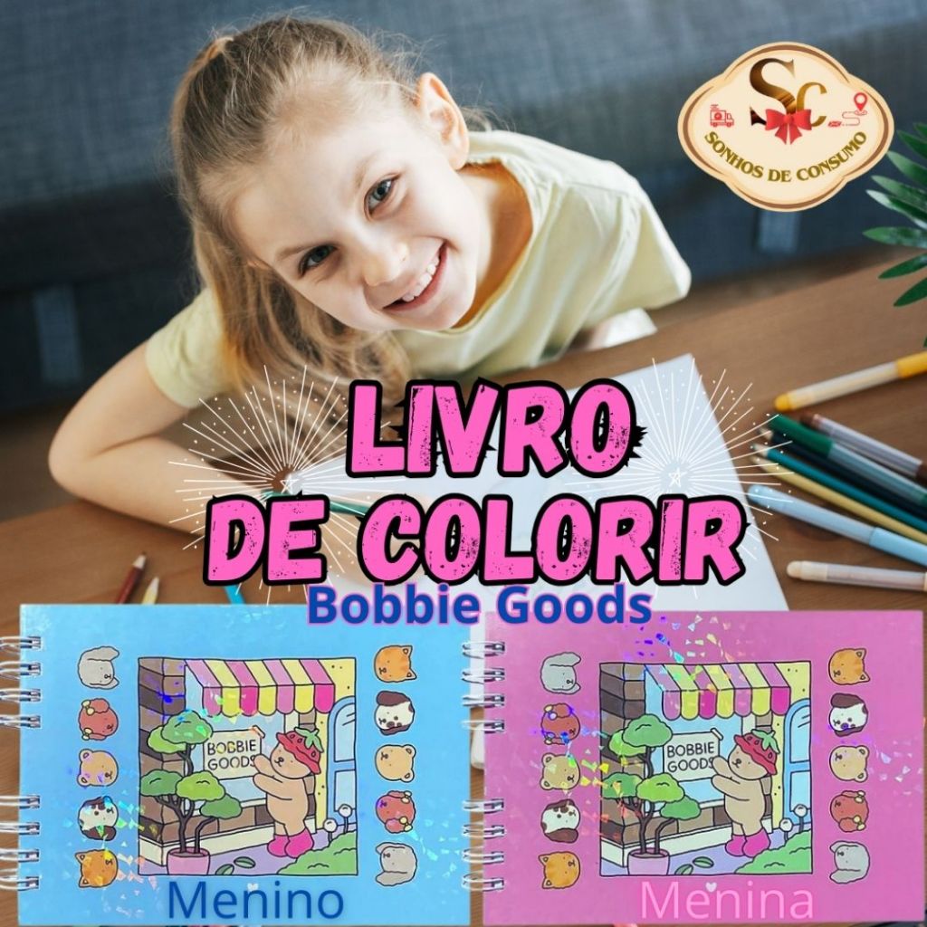 Livro De Colorir Bobbie Goods Capa Dura 100 Páginas A5 180g - 50 ...
