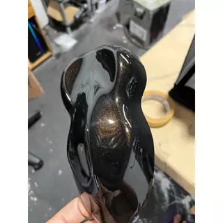 Tinta automotiva base poliester Preto galaxy orange perolizado