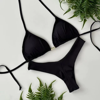 Biquíni Conjunto Top Cortininha Calcinha Asa Delta FIO DUPLO PROMOÇÃO em Oferta na Shopee