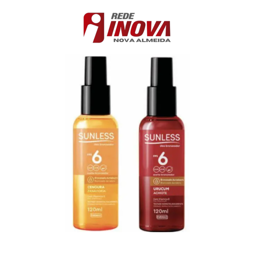 ÓLEO BRONZEADOR SUNLESS URUCUM OU CENOURA FPS6. | Shopee Brasil