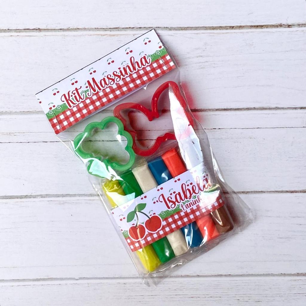 Kit Massinha Personalizada Cereja / Cortador Moldes Personalizados Mimos Festa Aniversário Infantil Lembrancinhas