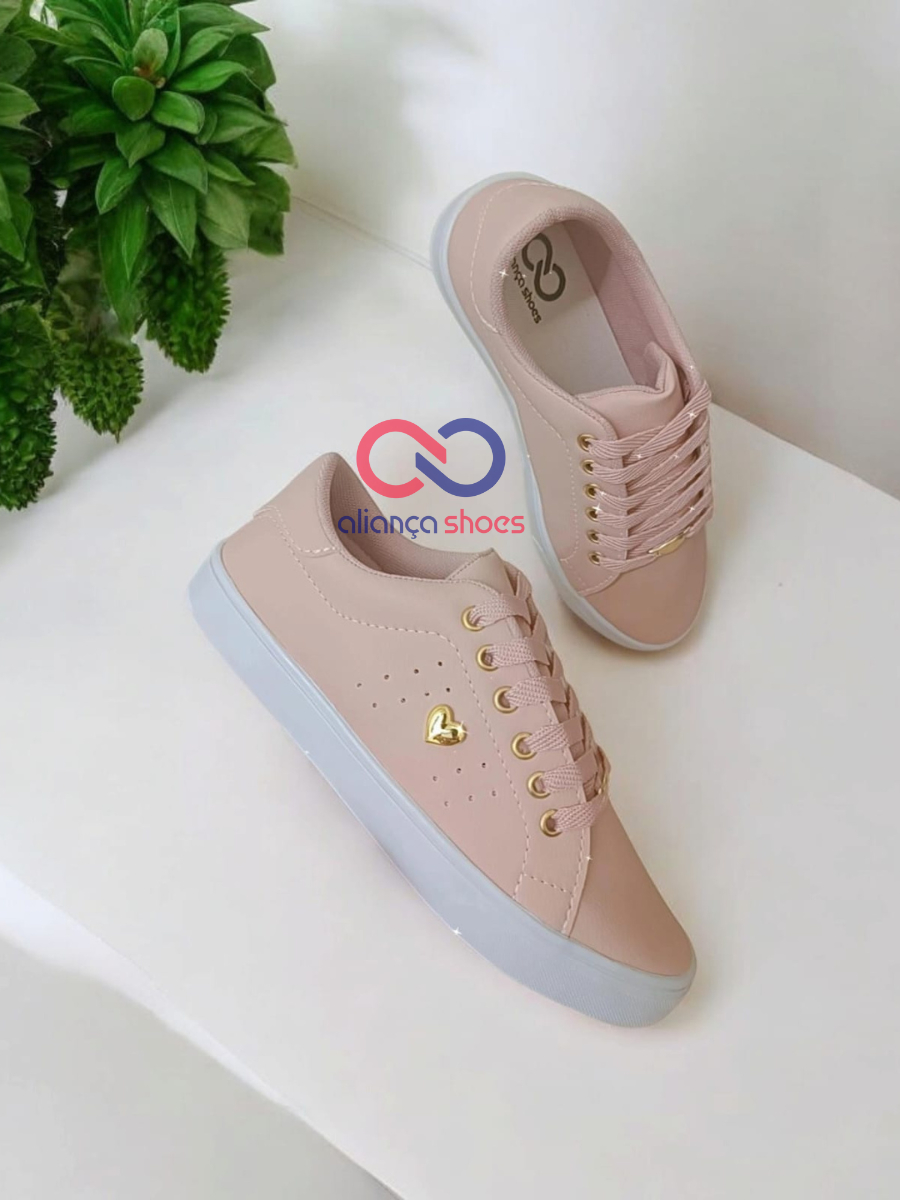 Tênis Feminino Sapatênis Casual Lançamento Coração Novidade