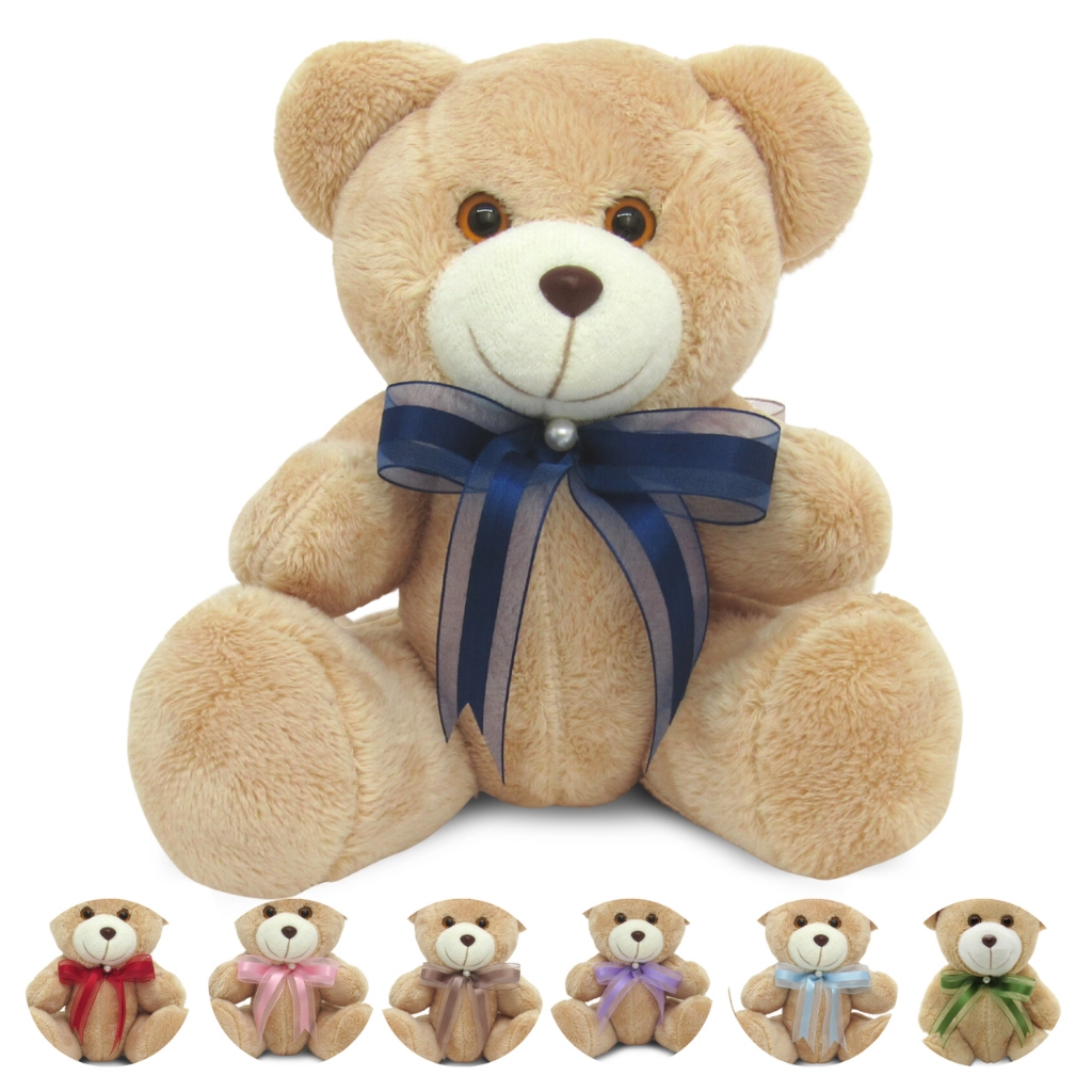 Urso de pelúcia com laço articulado 20cm hipoalergênico | Shopee Brasil