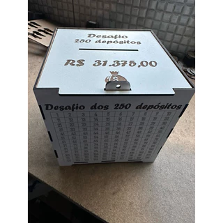 Cofre para guardar 5 mil 10 mil 31 mil juntar dinheiro caixa de dinheiro em mdf em Oferta na Shopee