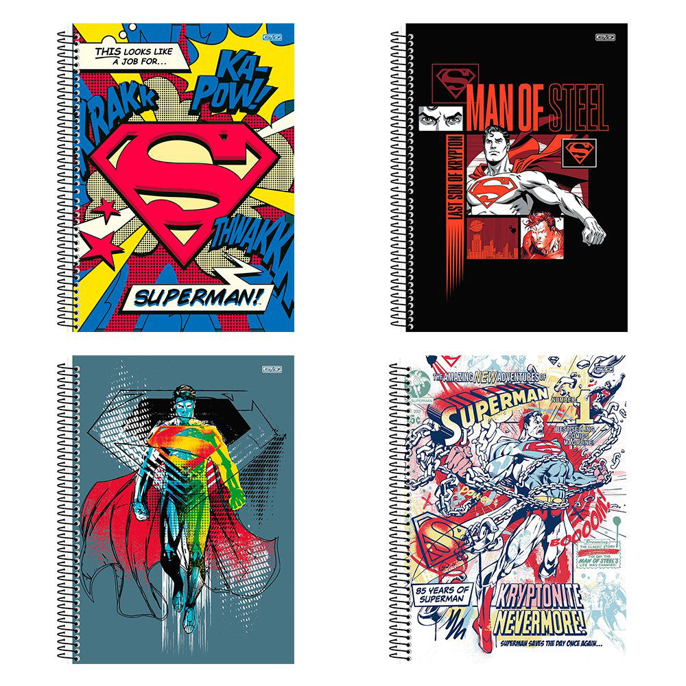 Caderno Superman 1 Máteria Capa Dura - SD Animativa | Shopee Brasil