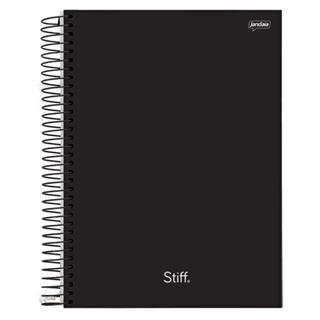 Caderno Universitário Capa Dura 10 Matérias 160 Folhas Preto Stiff Slim _ Jandaia