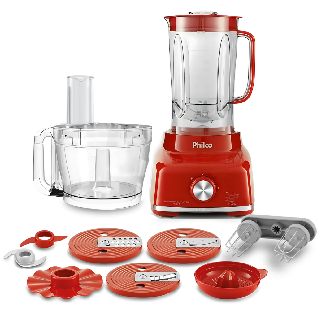 Multiprocessador 9 Em 1 Batedeira Espremedor Philco Turbo 1700w