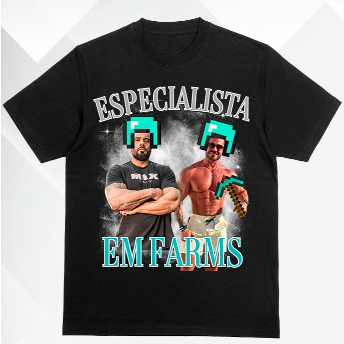 Camiseta Personalizada Especialista Em Farms Renato Cariani e Julio Balestrin Plus Size