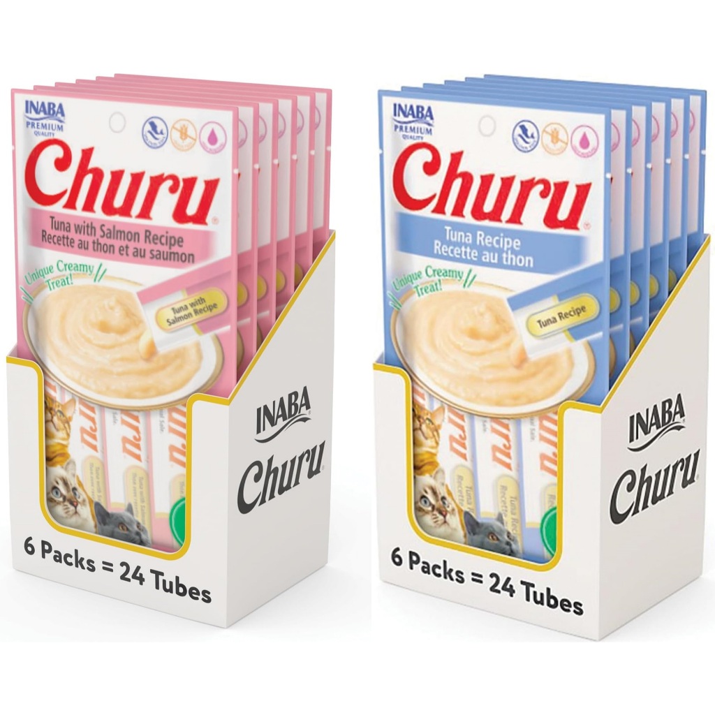 Churu Atum Com Salmão E Atum Caixa 24 Unidades de 14GR - Alimento Gatos ...