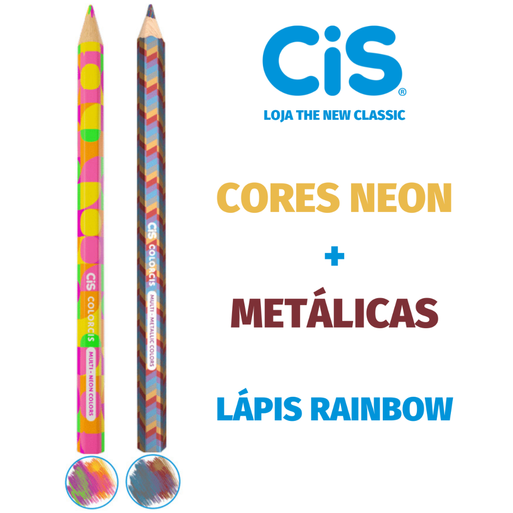 Lápis Cis Rainbow Arco-Íris Jumbo Super Macio MultiColor - Tom