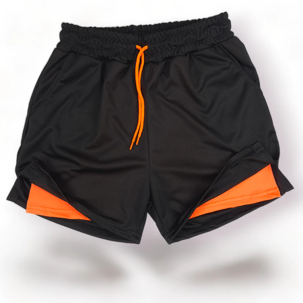 Bermuda Academia 2 em 1 Color Masculina com forro de compressão para atividades esportivas