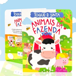 Coleção Toque e Sinta Livro Infantil Bebê  - Animais Marinhos Fazenda Livro Sensorial Texturas em Oferta na Shopee