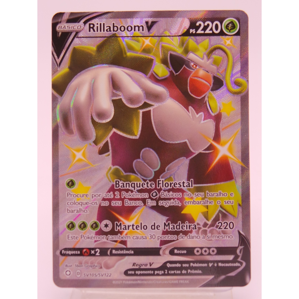 Carta Pokémon Rillaboom V Shiny Full Art Original Nova | Shopee Brasil