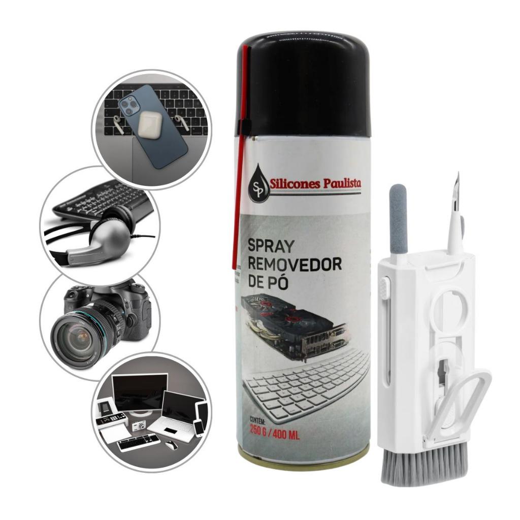 Kit Limpeza 8 em 1 + Spray Ar Comprimido 400ml limpa telas teclados ...