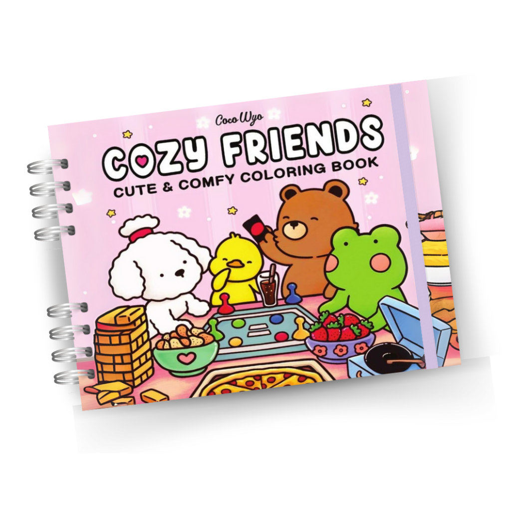 Livro De Colorir Cozy Friends Capa Dura 40 Páginas De Desenhos Em Folha ...
