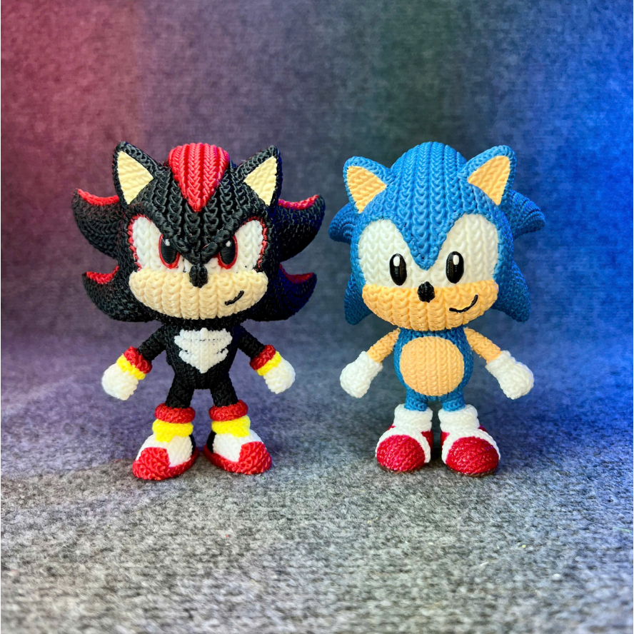 Bonecos Sonic e Shadow the Hedgehog articulados colecionáveis