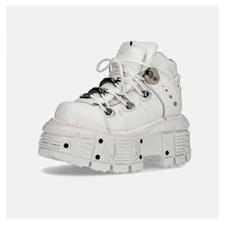 tênis Vetements new rock plataforma couro hype punk rock gótico branco novo