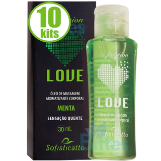 KIT 10 GEL PARA MASSAGEM MENTA SOFISTICATTO COSMÉTICOS LOVE SEXSHOP 30 ML