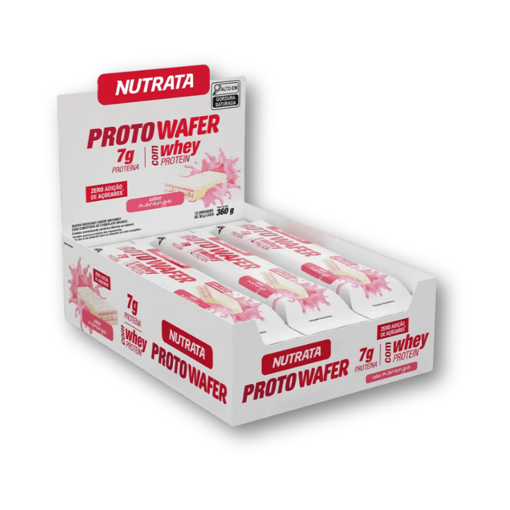 Display 12 Un Proto Wafer Snack Proteico Nutrata 30g | Shopee Brasil