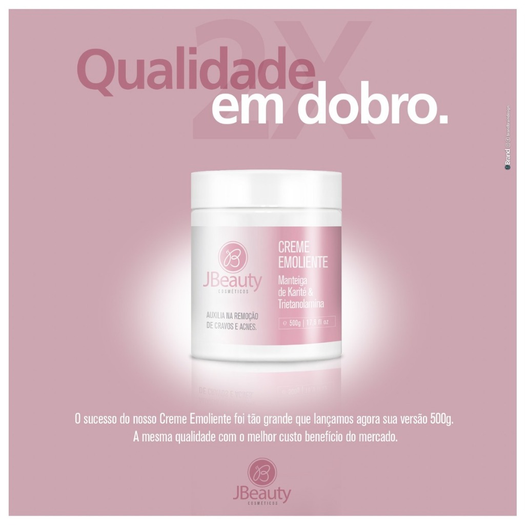 Creme Emoliente de Cravos e Acnes 500g JBeauty: Alto Rendimento